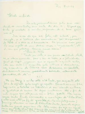Carta de Vladimir Herzog para Jean-Claude Bernardet, 8 maio 1963